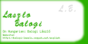 laszlo balogi business card